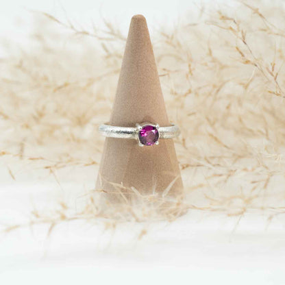Garnet Solitaire Ring