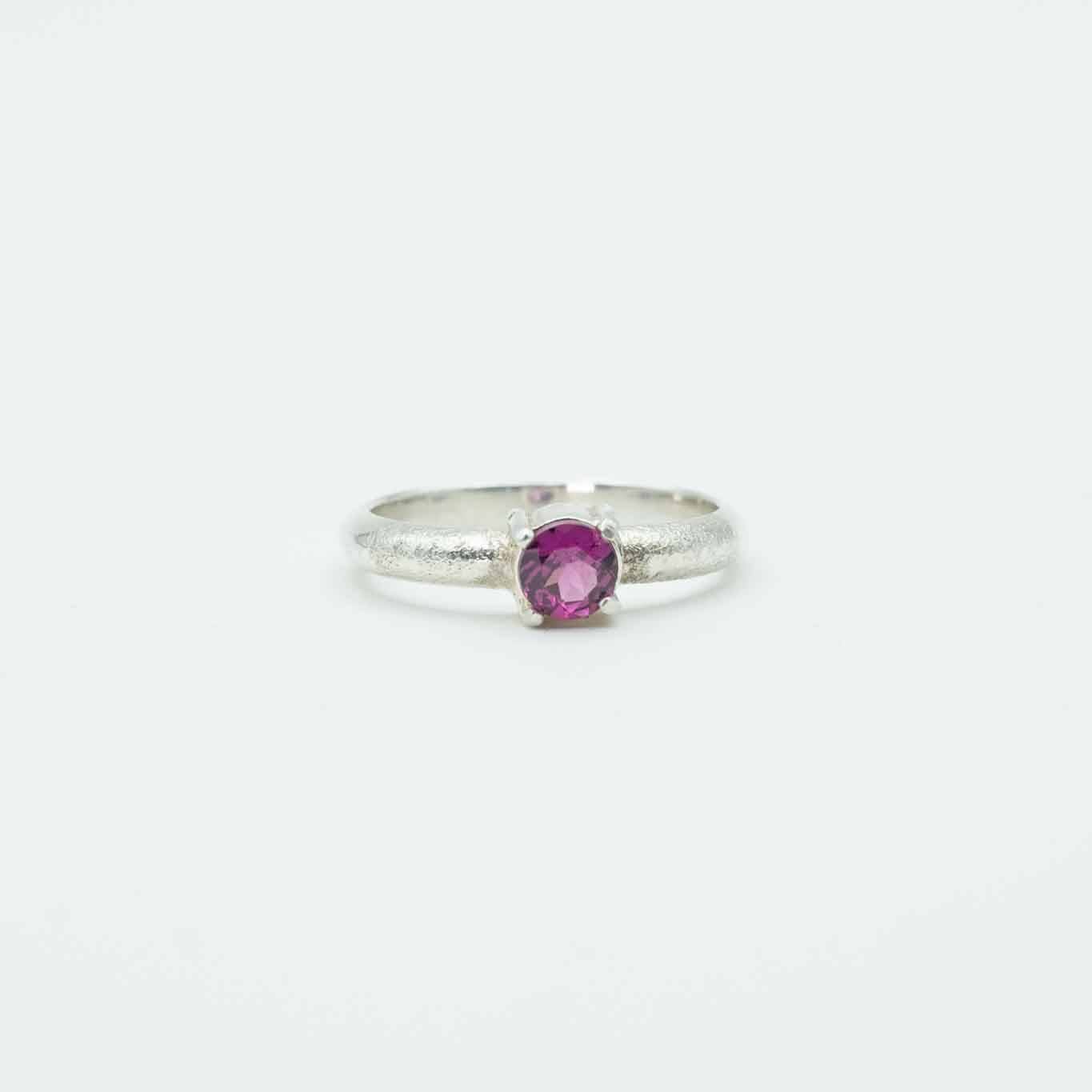 Garnet Solitaire Ring