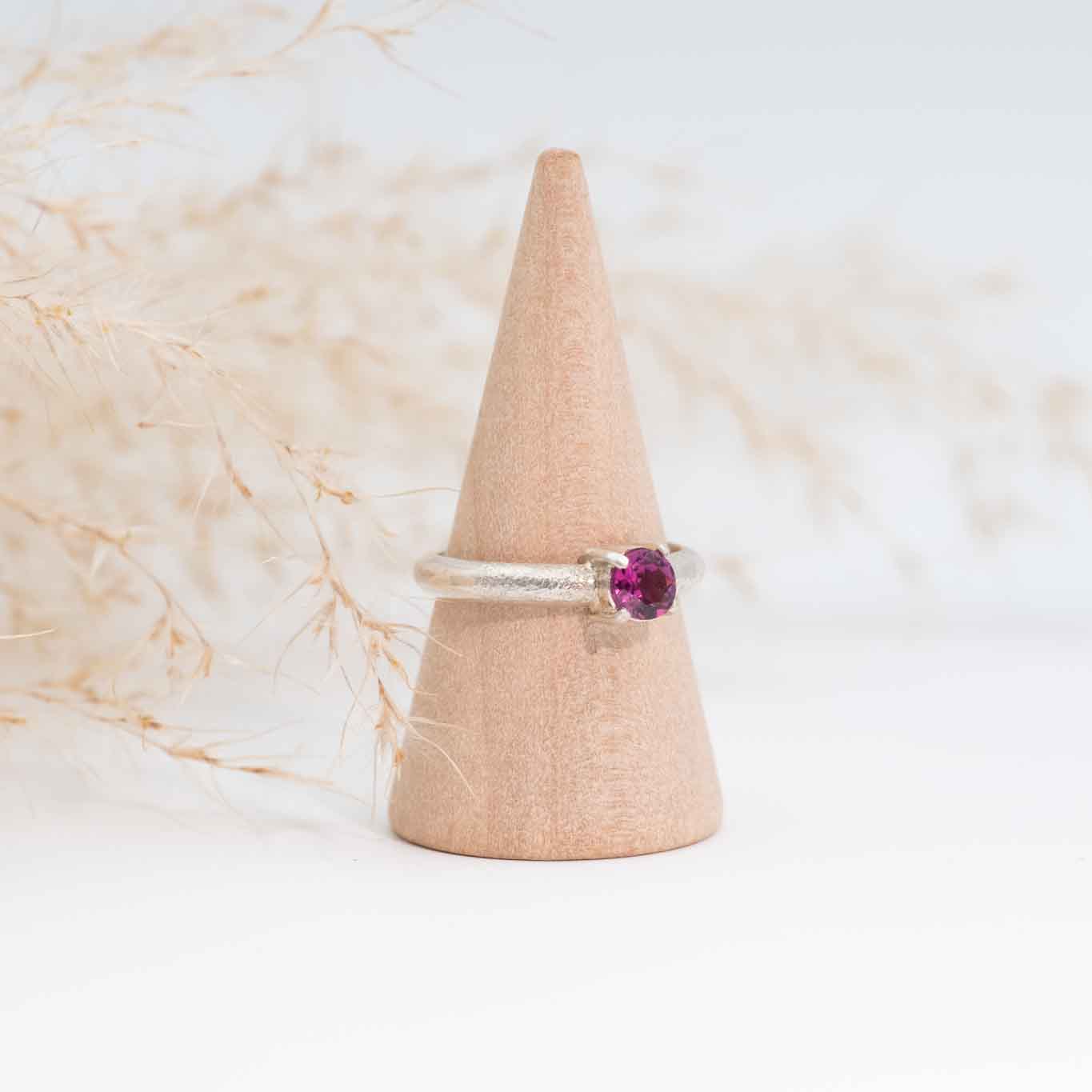 Garnet Solitaire Ring